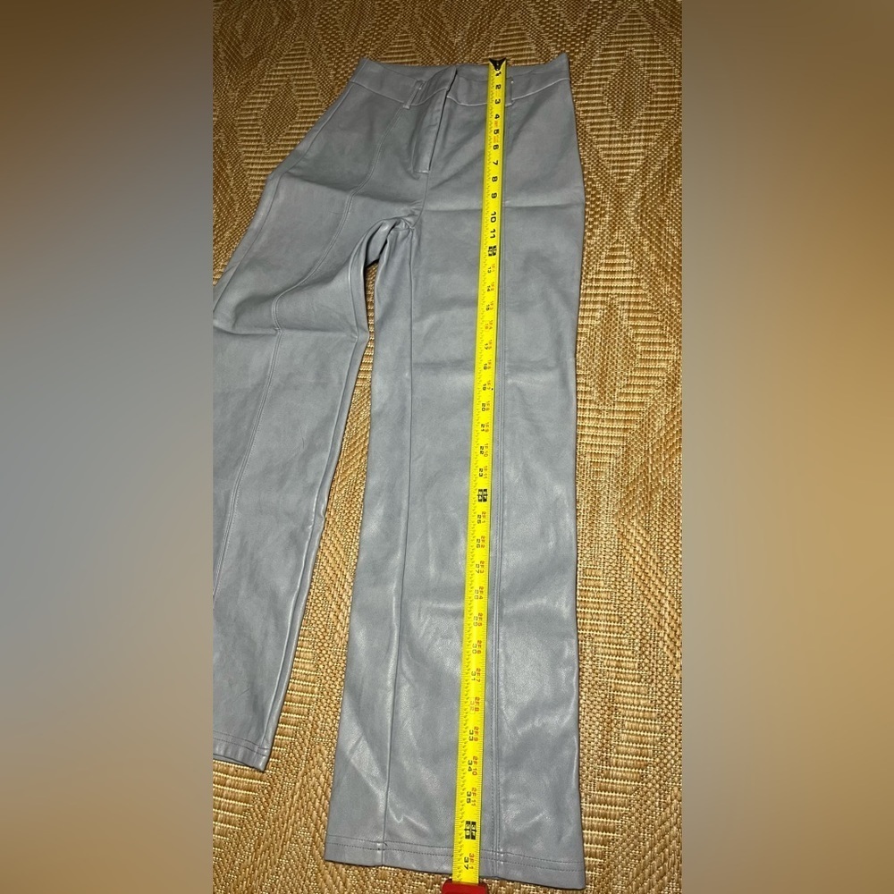 7 For All Mankind Women's Baby Blue Leather Style Pants, Wide Leg, Size XS - Picture 8 of 10